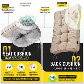 SUNROX memory foam back cushion providing ergonomic support on a rocker