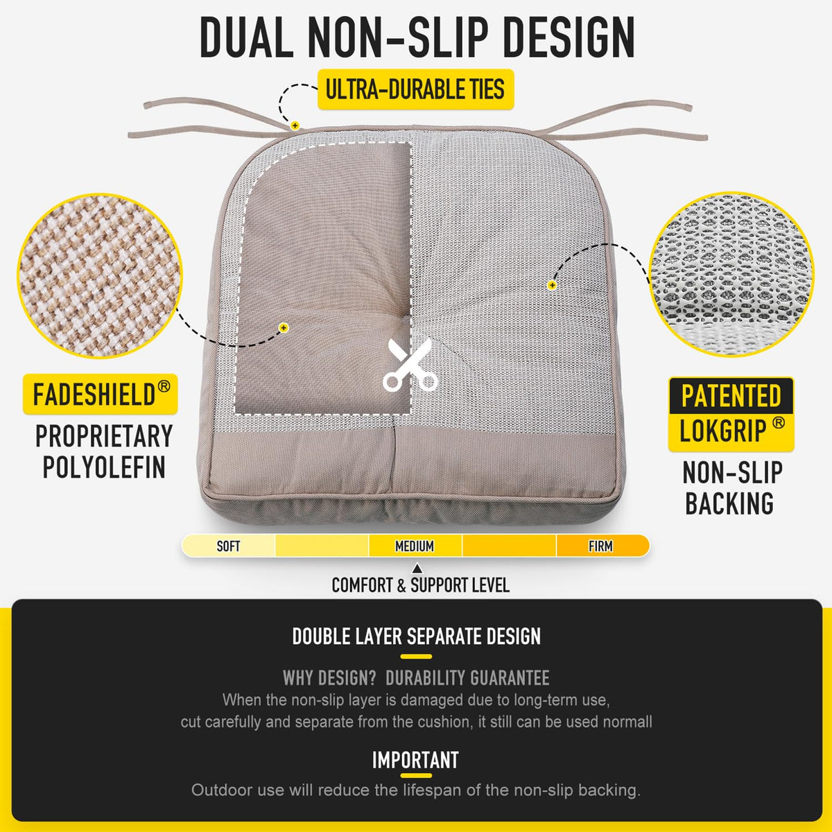 SUNROX tufted design with double stitching for durability and style
