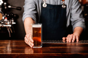 Sun's Tea freezer-safe glass tumbler preserves cold drinks longer.
