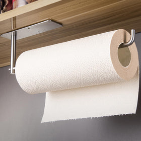 Suntech under-cabinet stainless steel holder keeps towels within easy reach and clutter-free.