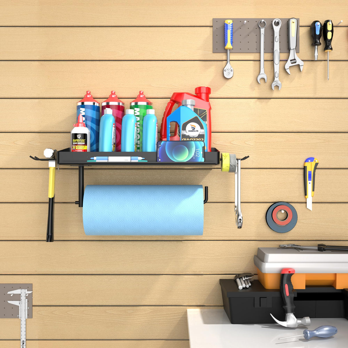 SUNTECH storage hooks and shelf support garage organization