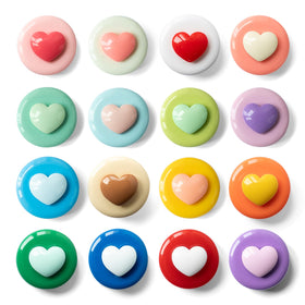 SUNURS 16-9-piece glossy macaron heart magnets front view for fridge organization