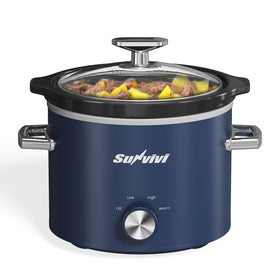 SUNVIVI 2-quart slow cooker with removable ceramic pot for easy serving and cleanup