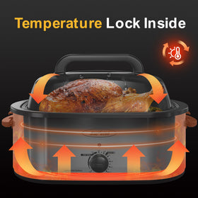 SUNVIVI 26-quart electric roaster oven ideal for large turkeys and family feasts.