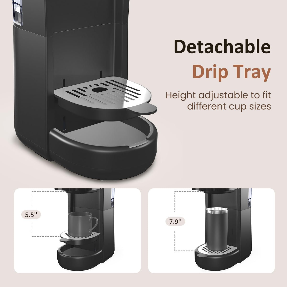 SUNVIVI 3-in-1 brewing system with pod and reusable filter for versatility
