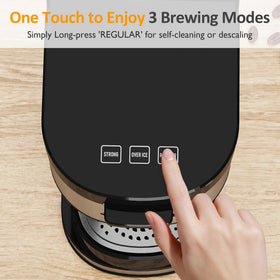 SUNVIVI 3-in-1 brew compatibility with K pods, grounds, and tea.