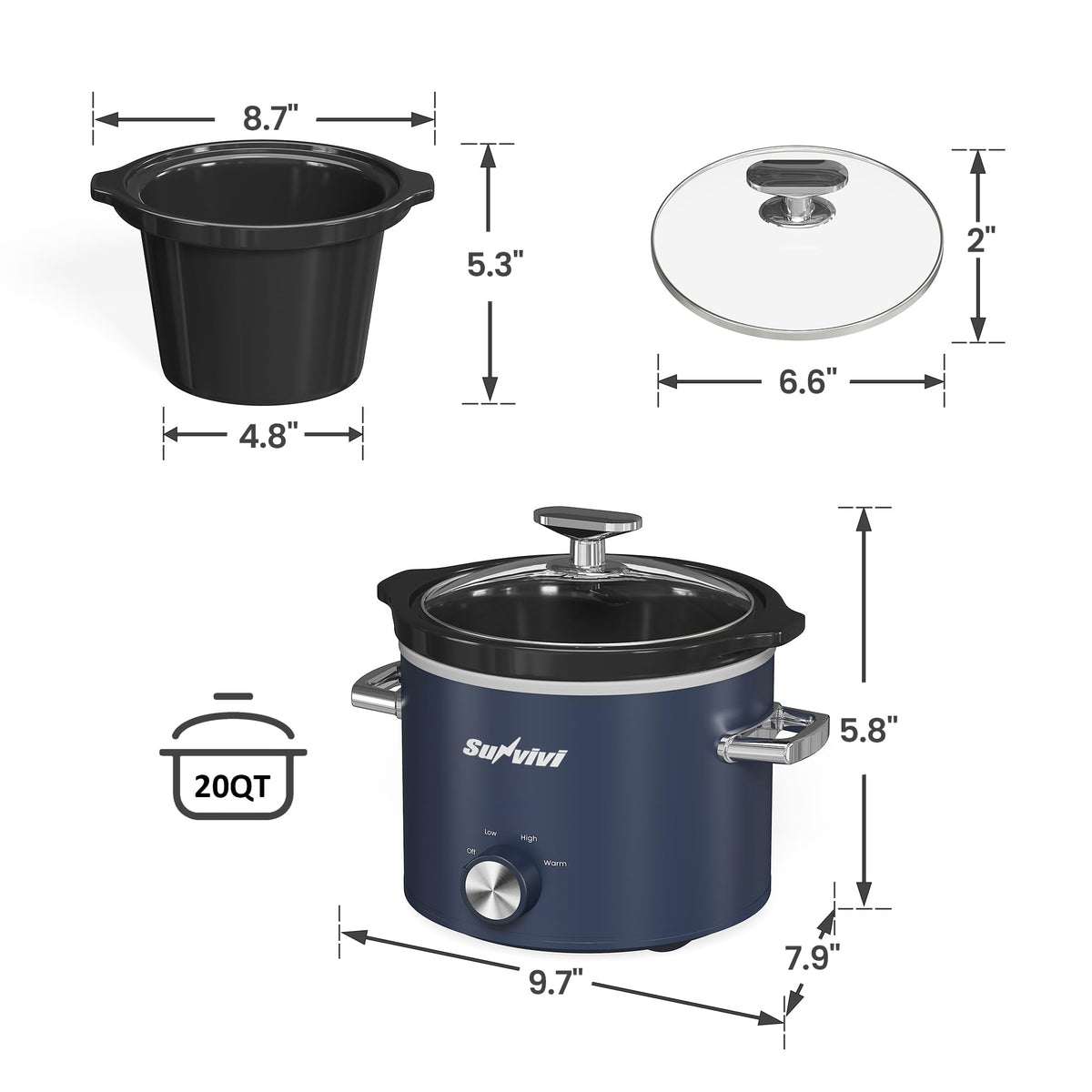 SUNVIVI anti slip feet keep the unit steady during cooking