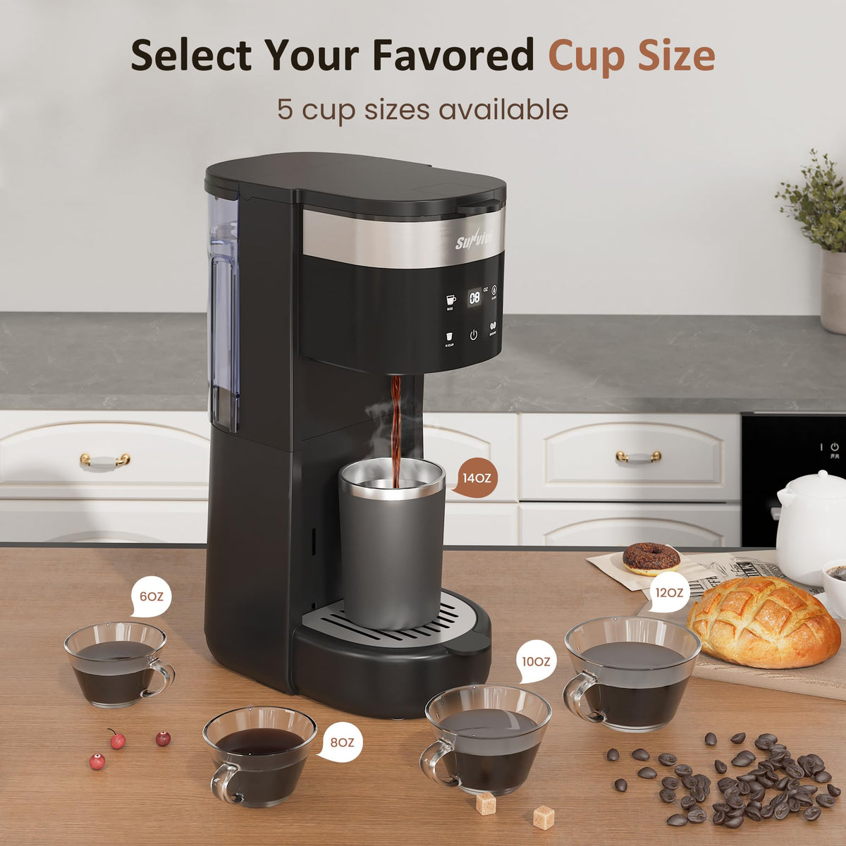 SUNVIVI compact office kitchen coffee maker ready for home or office use