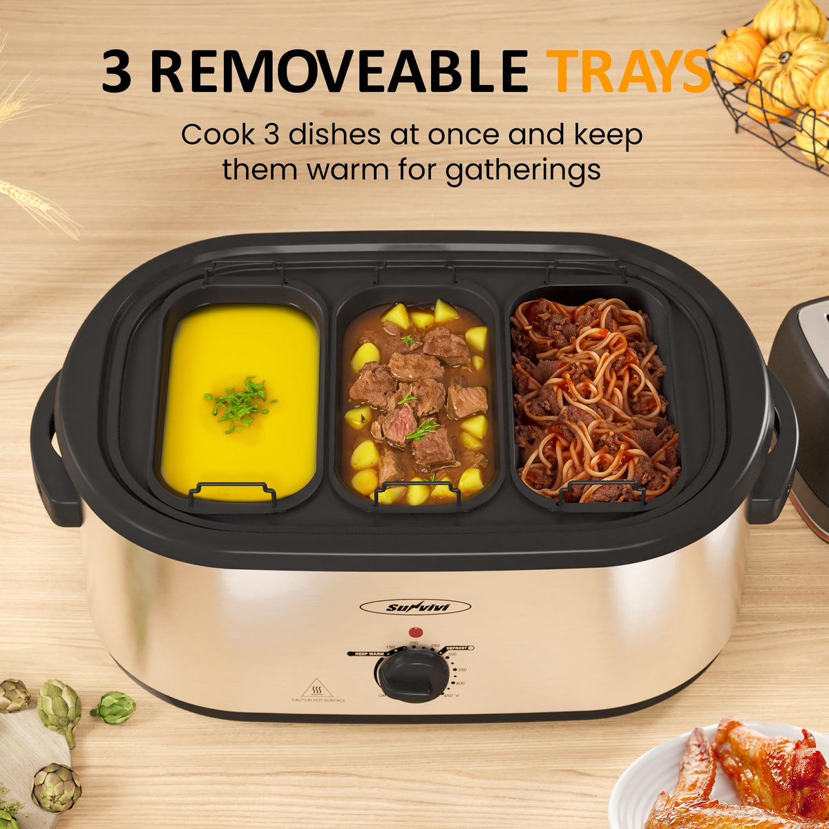 Sunvivi enamel pan is dishwasher safe for easy cleanup.