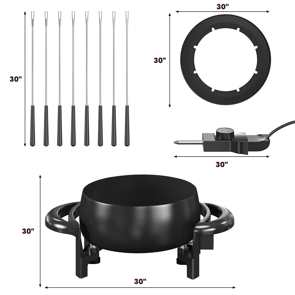 Sunvivi fondue pot magnetic connector prevents spills during movement.