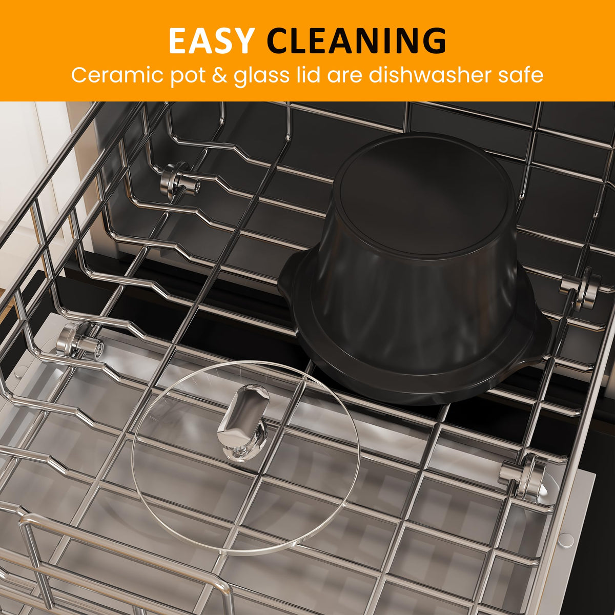 SUNVIVI glass lid is dishwasher safe for quick cleanup