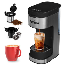 SUNVIVI iced coffee brew display shows quick 90-second brewing for busy mornings.