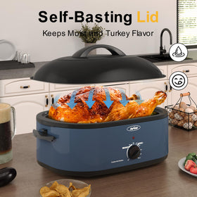Sunvivi Roaster Oven defrost-warm function speeds mealtime flexibility