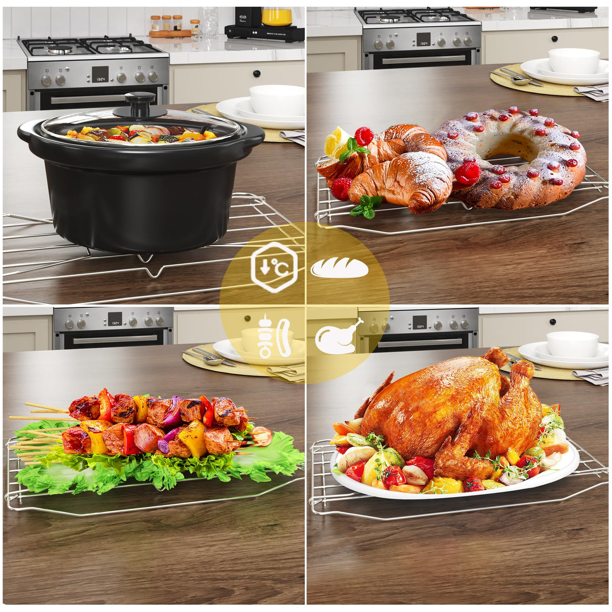 Sunvivi Roaster Oven interior view highlights spacious cooking area.