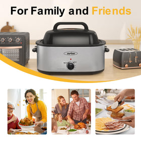 SUNVIVI roaster oven in stainless steel with silver finish for durable, everyday use.
