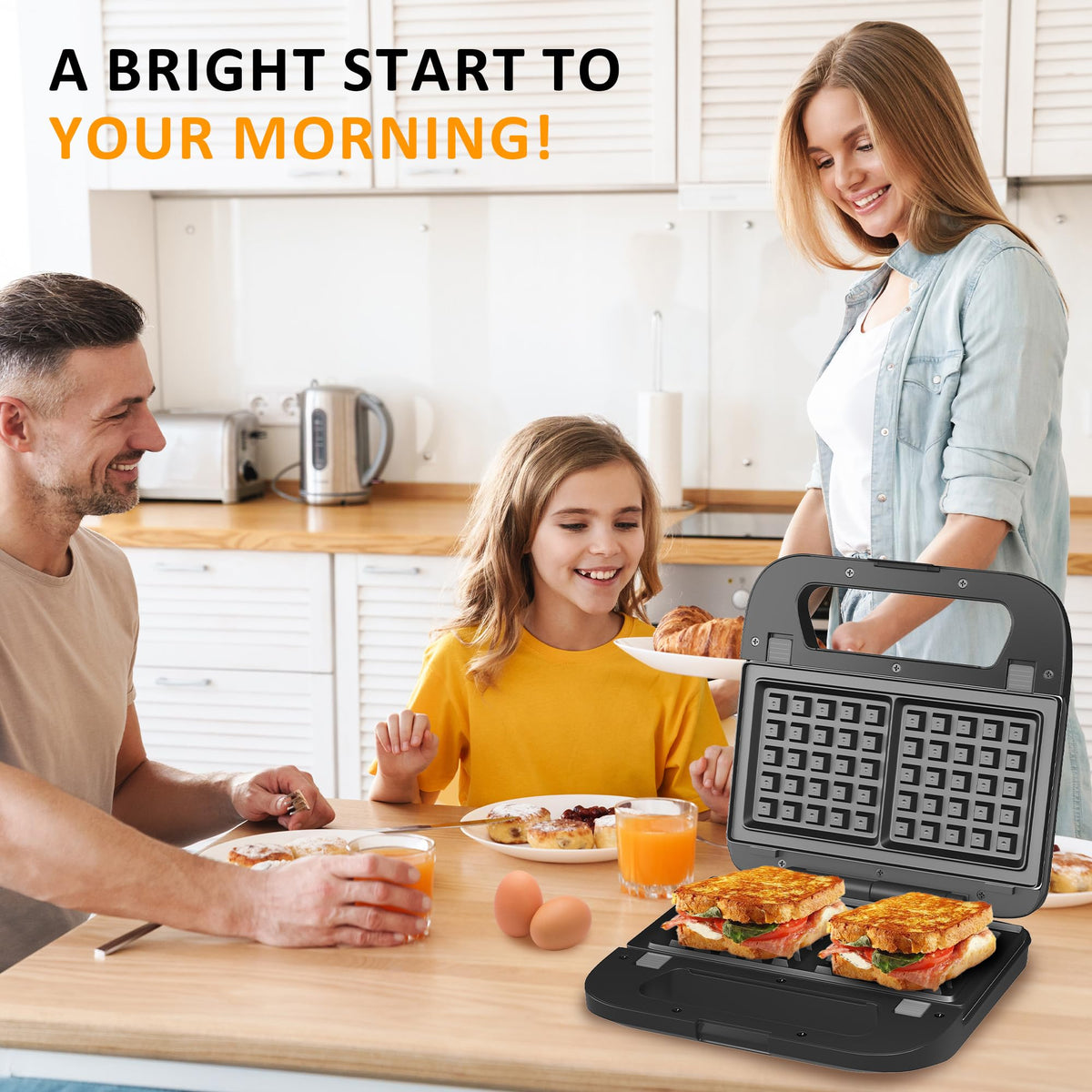 Sunvivi sandwich-maker compact design makes storage and travel easy.