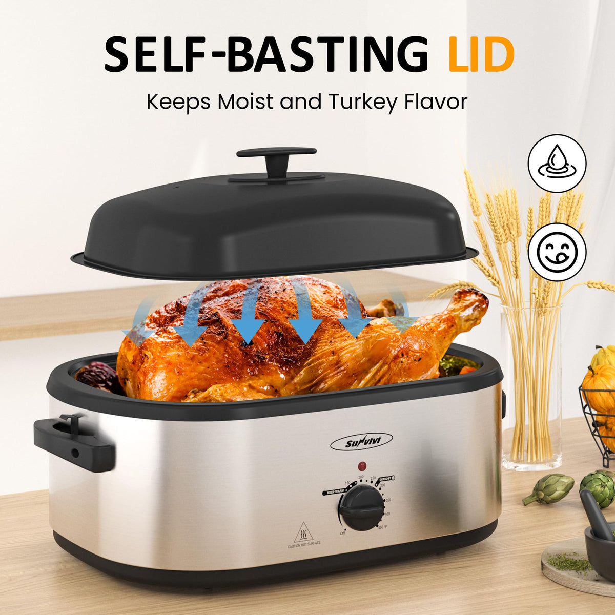 Sunvivi temperature control dial enables precise heat.