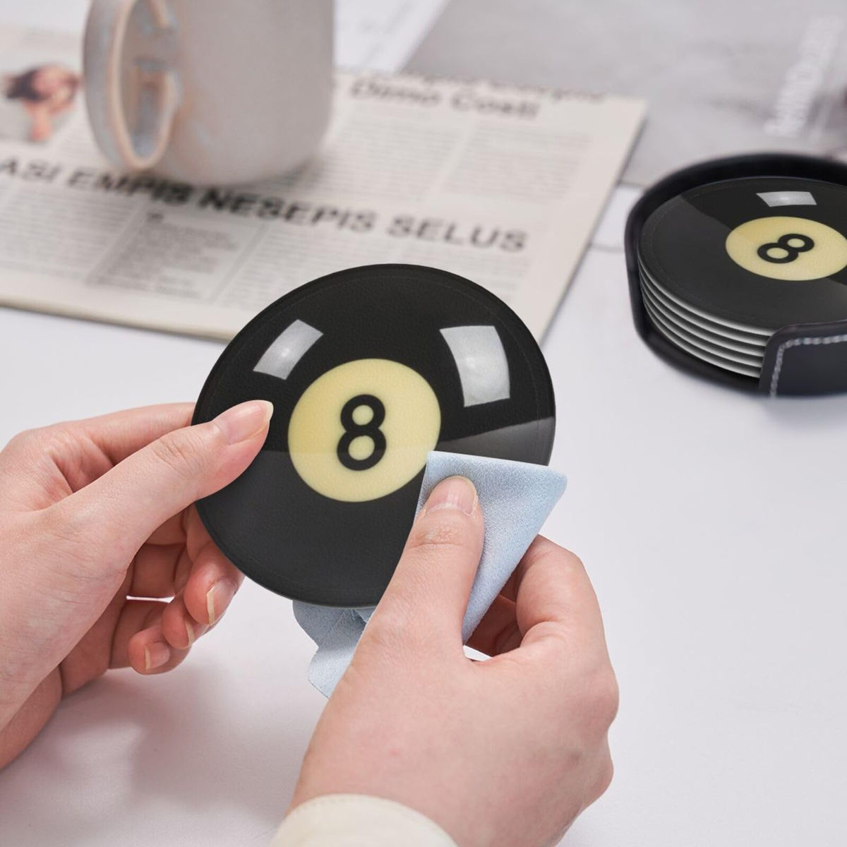 Sunwarshile non-slip surface keeps glasses steady on the coaster