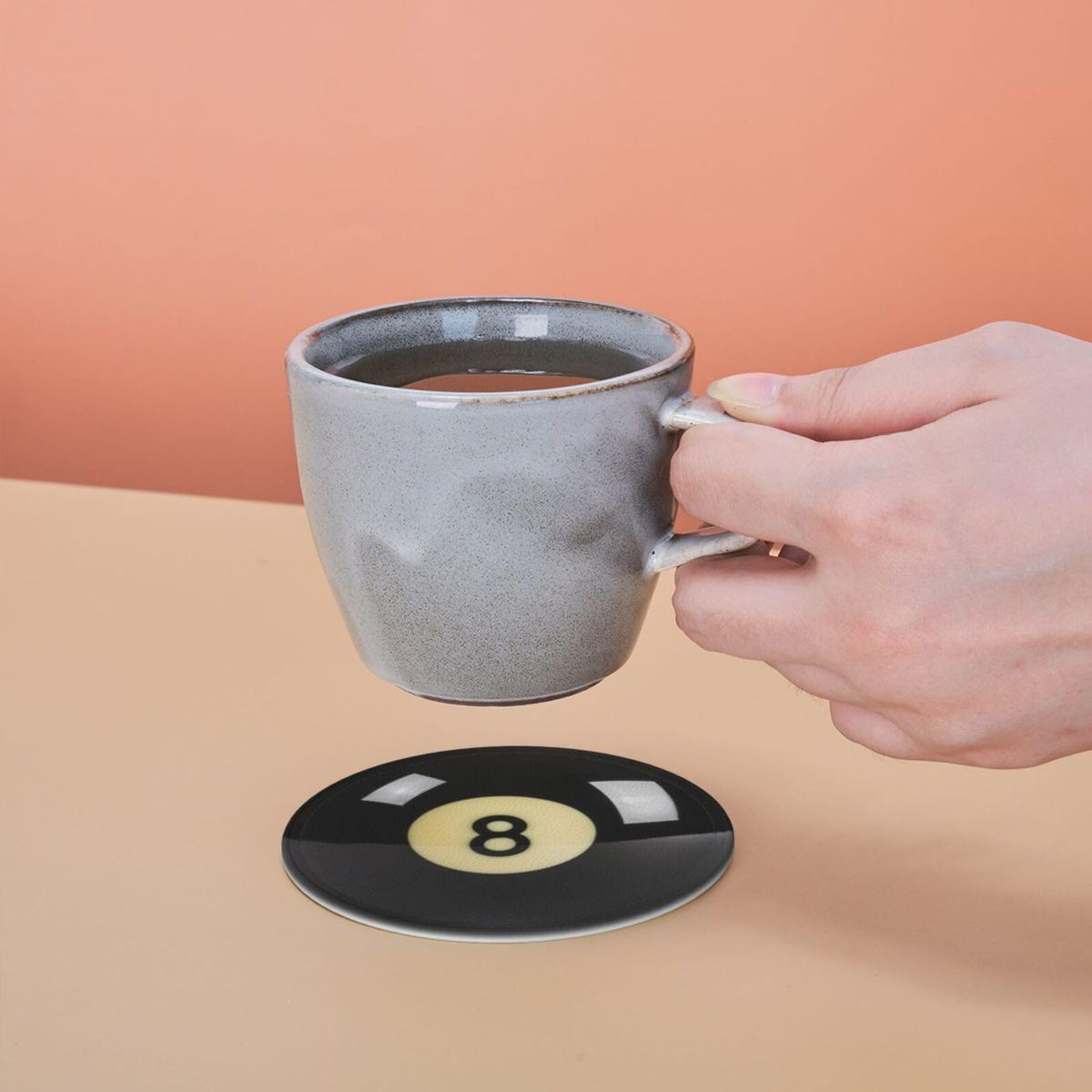 Sunwarshile coasters beside a mug, easy to clean and maintain