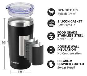 SUNWILL stainless steel tumbler two-pack for on-the-go hydration.