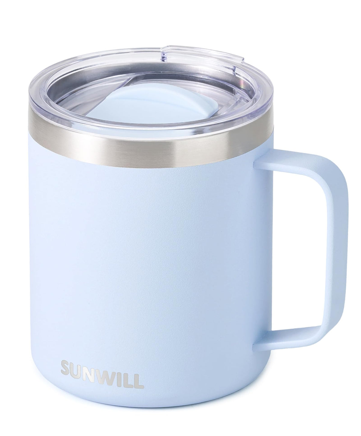 Sunwill insulated coffee mug 14oz with iceberg lid keeps drinks hot on the go