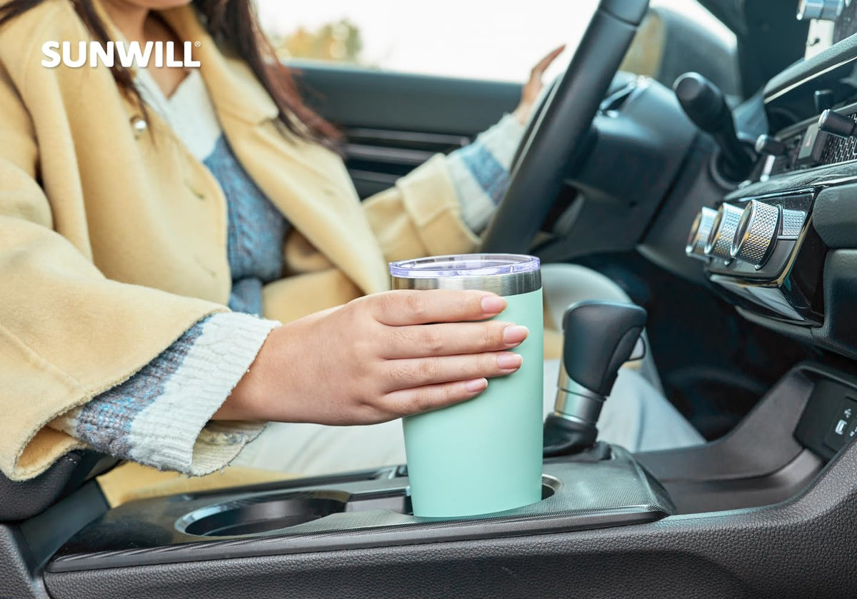 SUNWILL BPA-free lid, splash-proof design for mess-free sipping