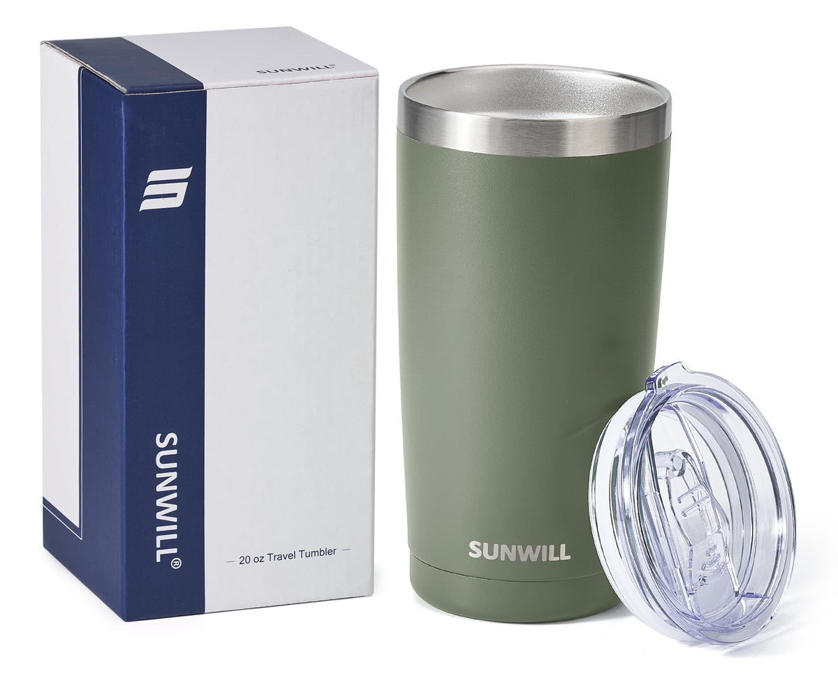 SUNWILL spill-proof lid with silicone gasket for secure sipping.