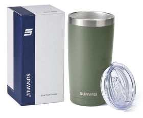 SUNWILL spill-proof lid with silicone gasket for secure sipping.