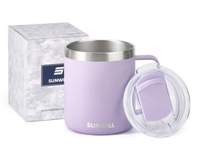 SUNWILL Travel Coffee Mug BPA-free lid offers safe, clean filling.