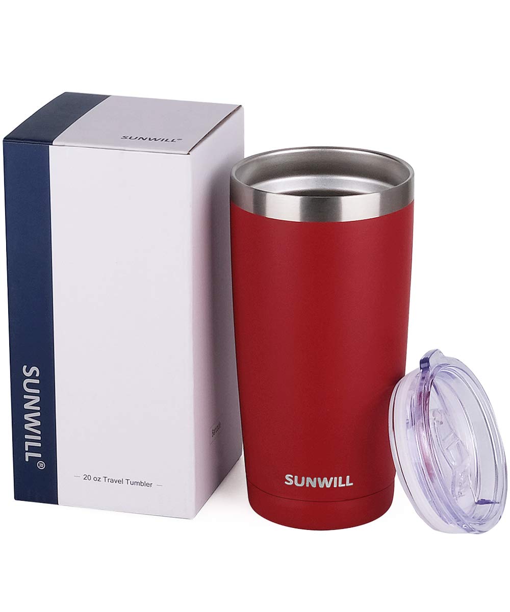 Sunwill Travel Coffee Tumbler 20oz car-friendly: fits most cup holders.
