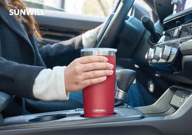 Sunwill Travel Coffee Tumbler 20oz insulation: keeps drinks hot or cold longer.