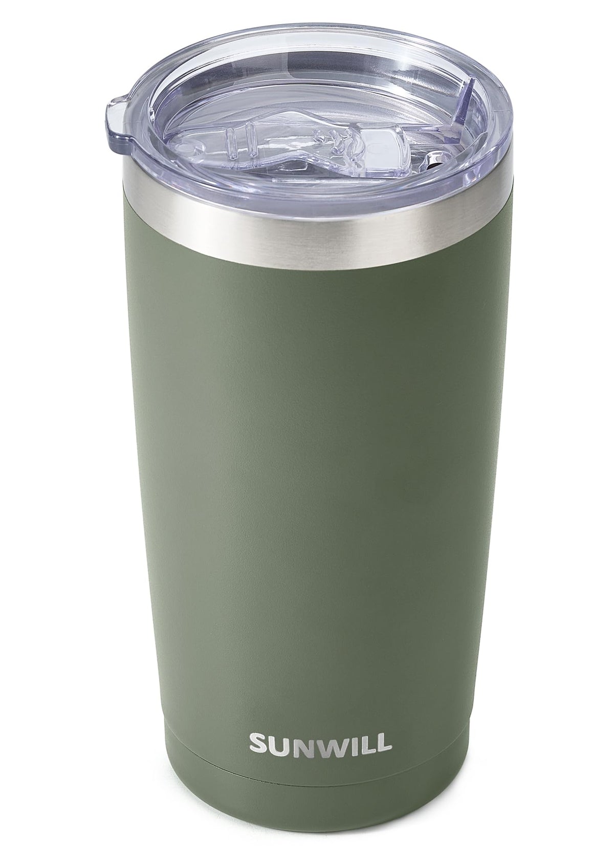 SUNWILL Travel Coffee Tumbler with lid keeps beverages hot or cold on the go.
