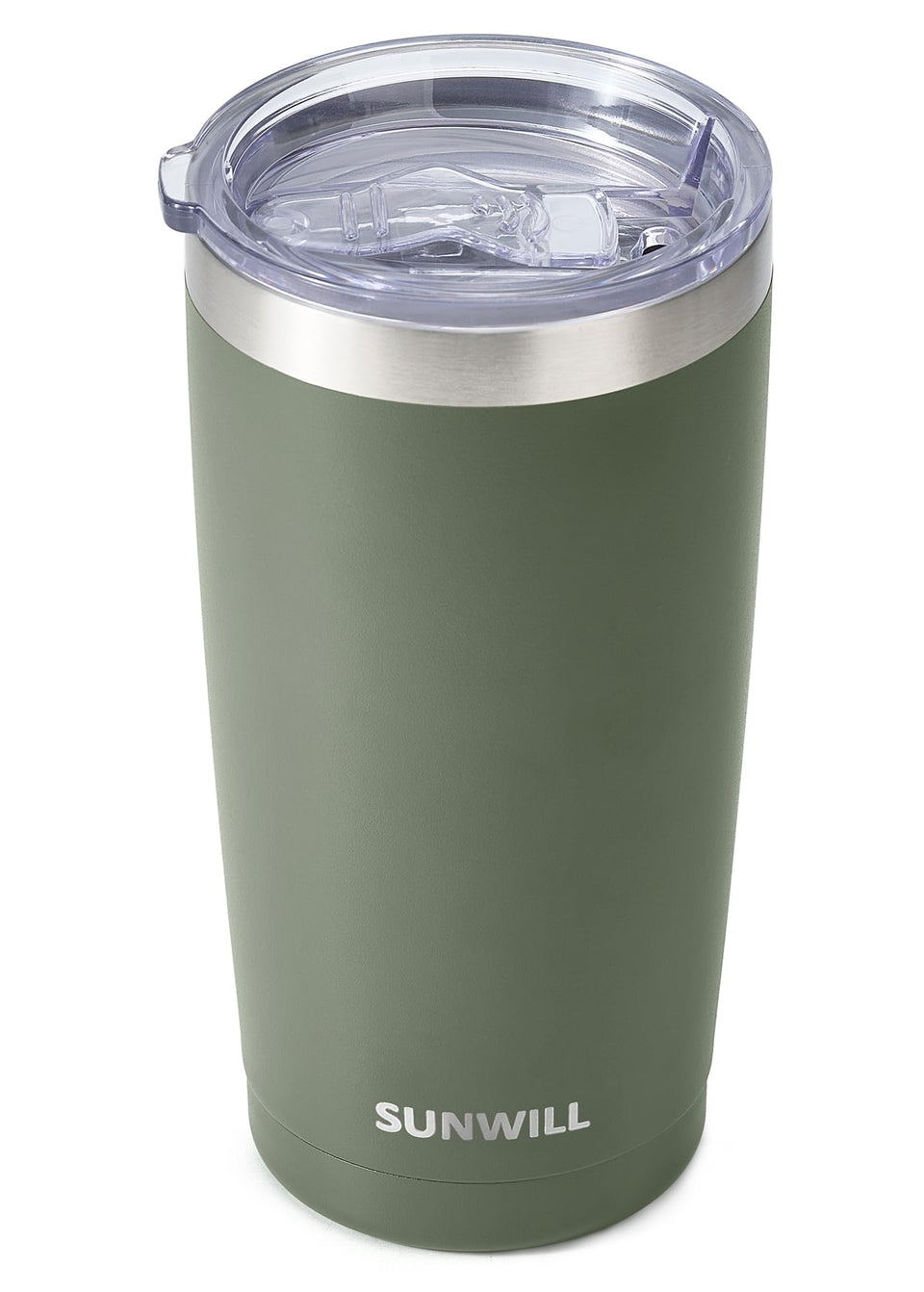 SUNWILL Travel Coffee Tumbler with lid keeps beverages hot or cold on the go.