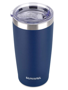 SUNWILL Travel Coffee Tumbler 20oz navy powder coat for daily use