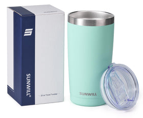 SUNWILL Travel Coffee Tumbler mint powder coat with durable grip