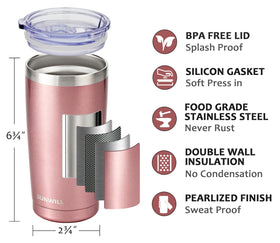 SUNWILL travel mug cool grey 20 oz maintains cold drinks during workouts