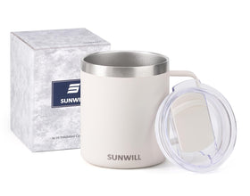 SUNWILL Travel Mug cream powder-coated finish resists scratches and fading