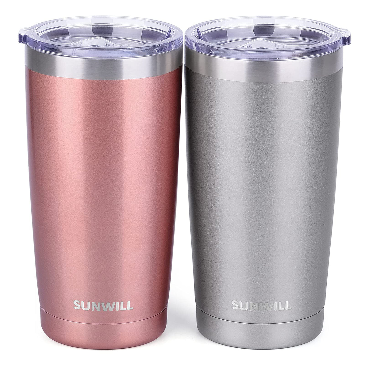 SUNWILL travel mug rose gold 20 oz keeps coffee hot on the go