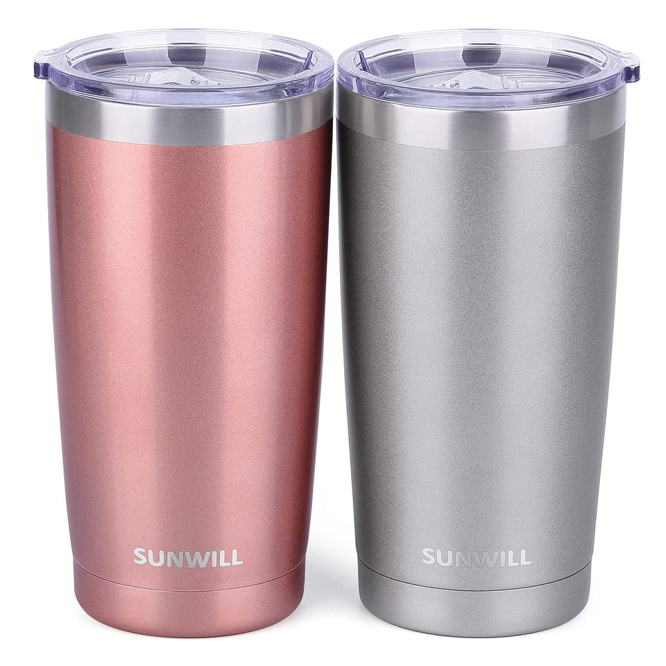 SUNWILL travel mug rose gold 20 oz keeps coffee hot on the go