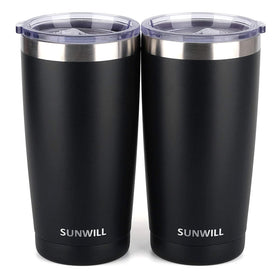 SUNWILL Travel Mug with Lid keeps drinks hot or cold on the go.