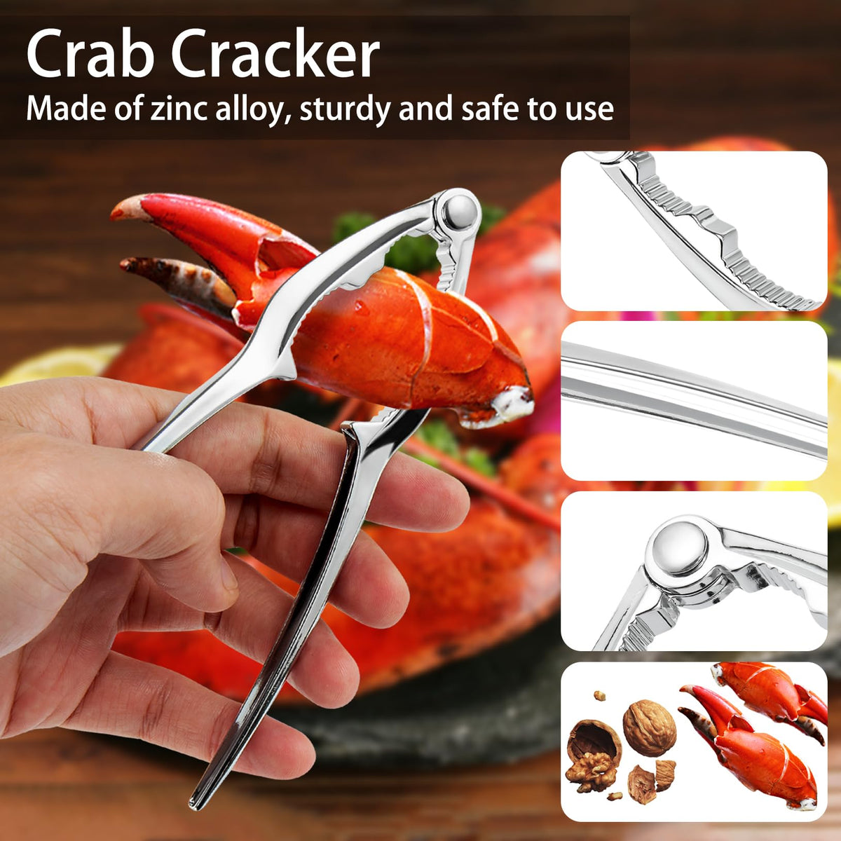 Suoundey crab leg fork with ergonomic grip for control