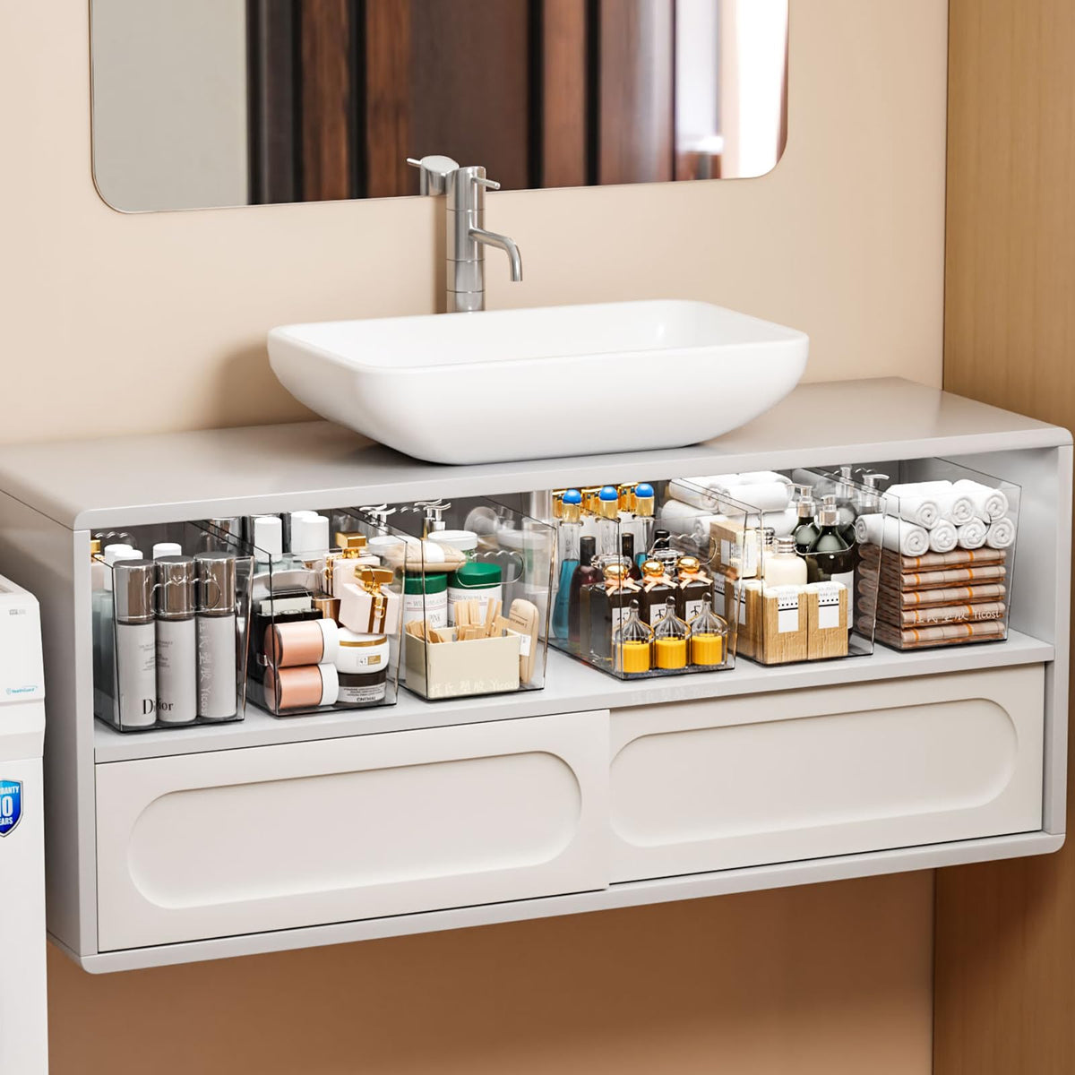SuoXing transparent kitchen storage bin suitable for cabinets and shelves