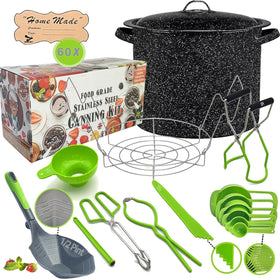 Supa Ant canning pot with rack and lid for water bath canning.