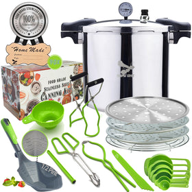 Supa Ant 23 Qt pressure canner with lid and gauge for safe large-batch canning