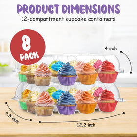 Supellectilem high-dome compartments protect cupcakes during transport and display.
