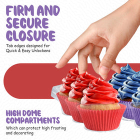Supellectilem secure lid seals in freshness and prevents icing from sticking.
