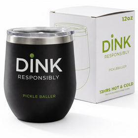 Super Fly Goods 12oz pickleball tumbler with lid keeps beverages fresh on the go.