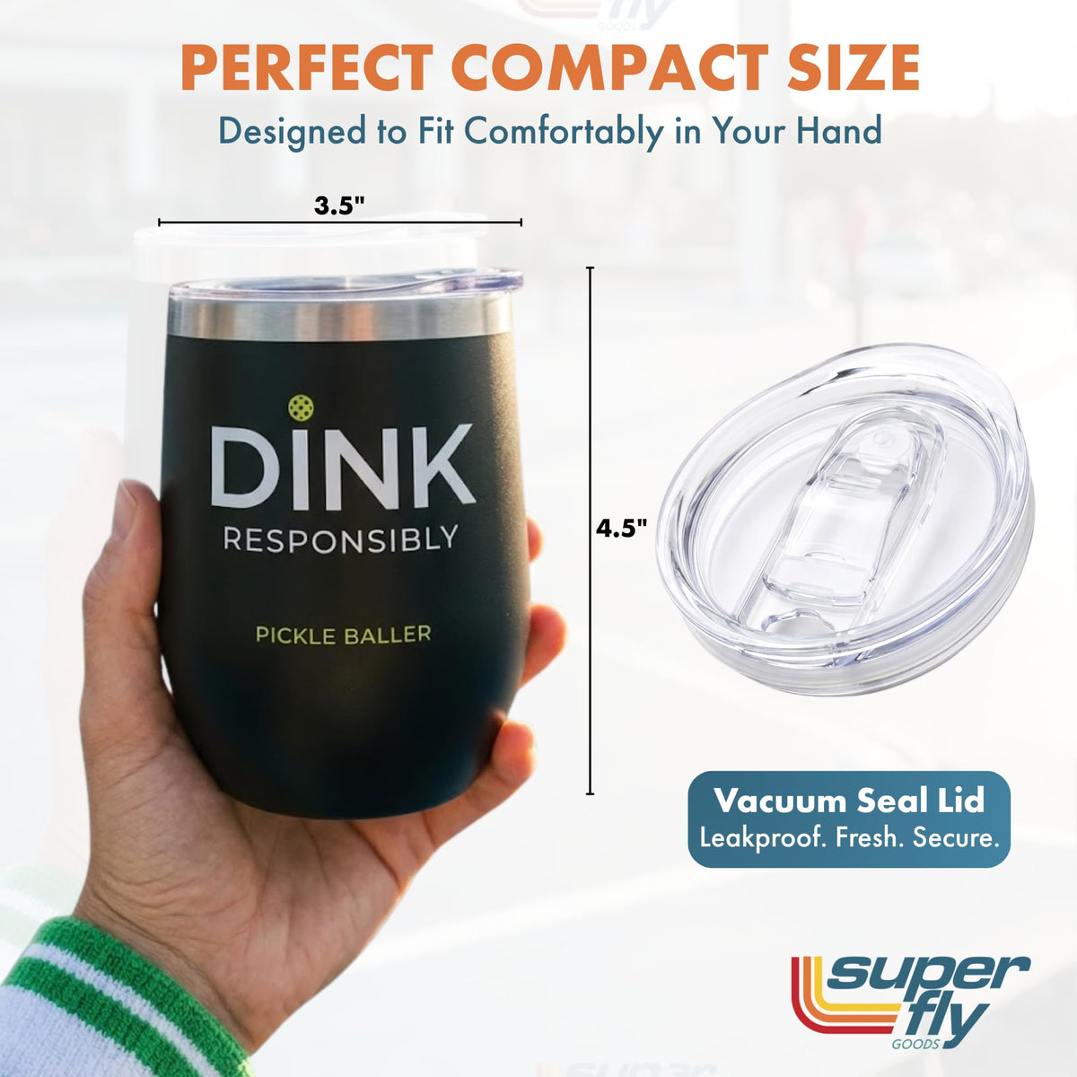 Super Fly Goods wide-mouth design eases cleaning and ice cube access.