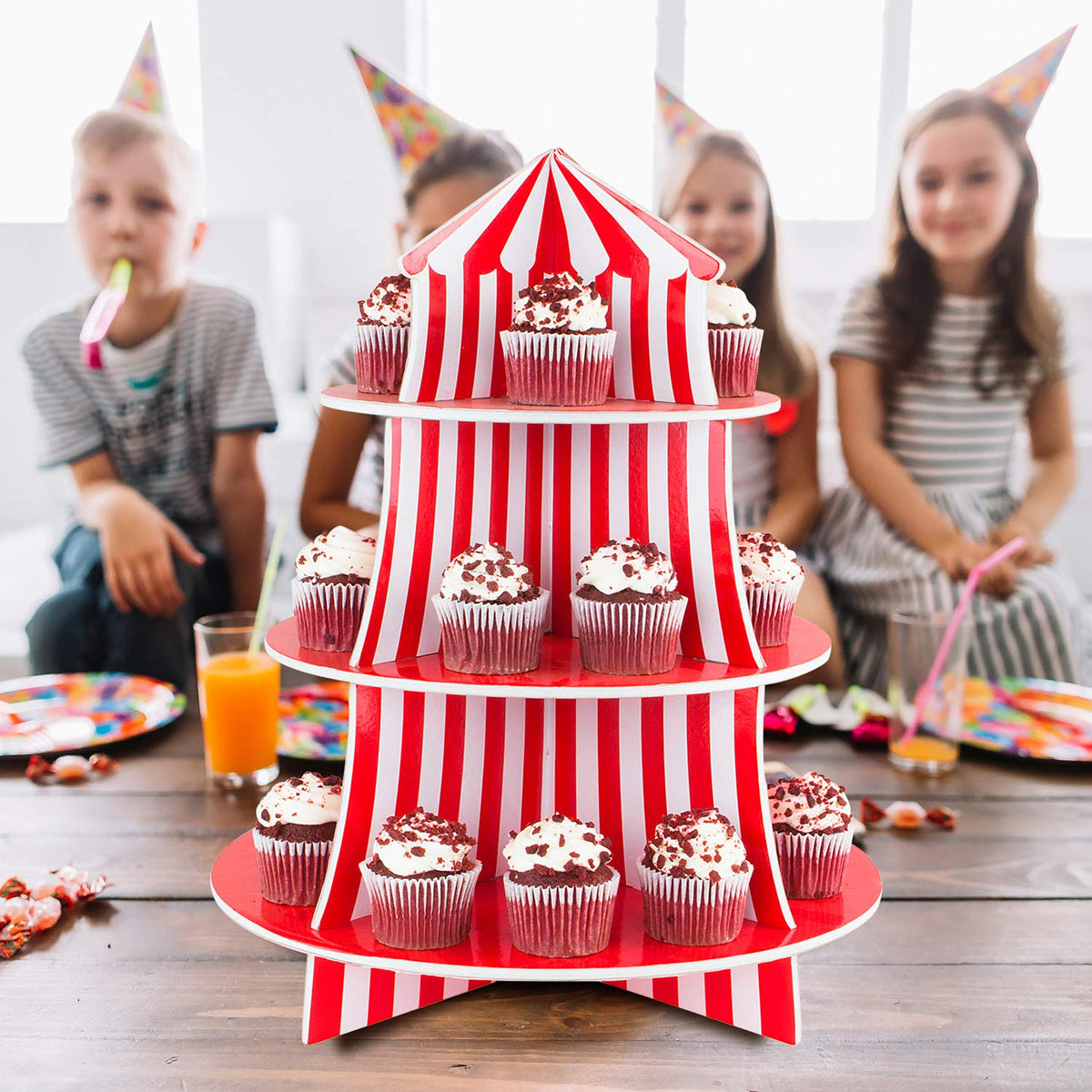Easy-assembly dessert display stand by Super Z Outlet for events.