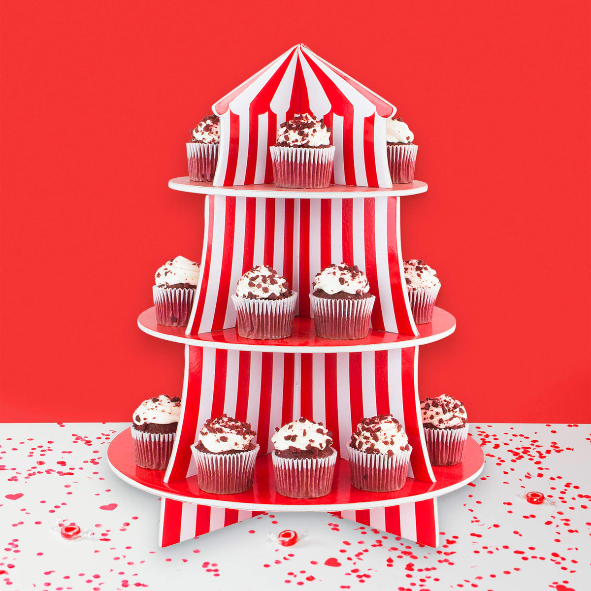 Portable cupcake stand from Super Z Outlet for events and gatherings.